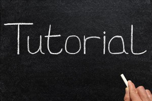 Tutorial written with white chalk on a blackboard.