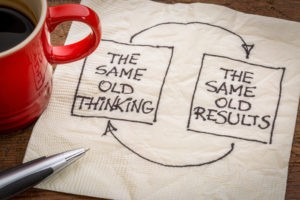 Picture of napkin doodles someone makes as part of doing a small business postmortem