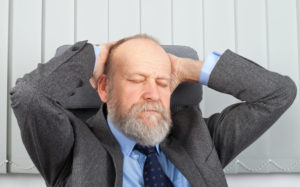 Picture of a worried businessman at the office